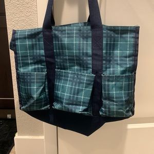 Thirty-One Zip Top Organizing Utility Tote - Totally Tartan